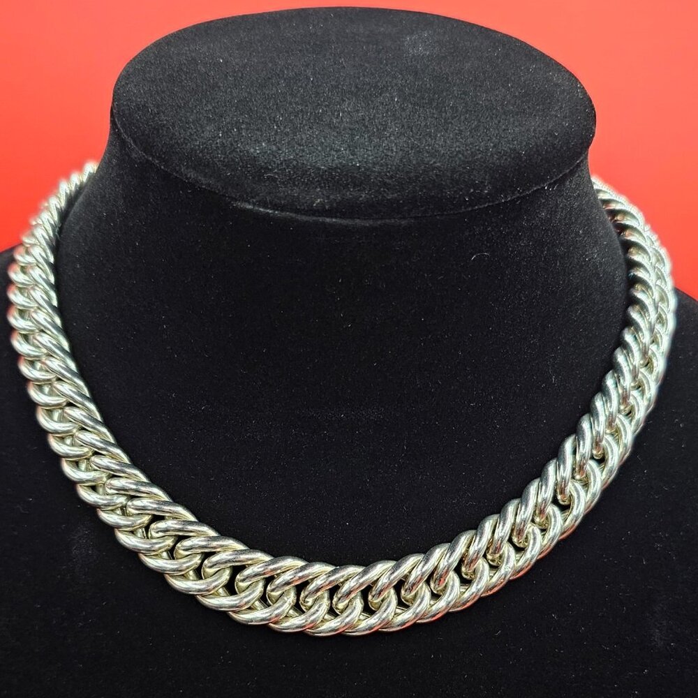 925 Sterling Silver Italian Cuban Link Necklace 16” Heavy Solid 76g